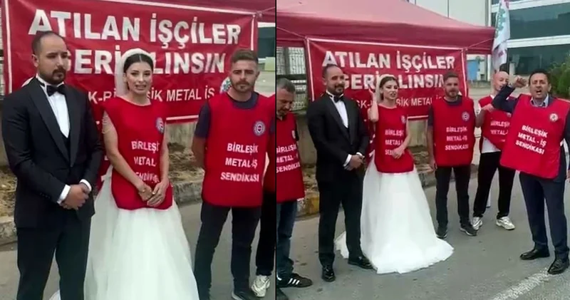 Düğün günü işten çıkarılan gelin eyleme koştu! Telefona gelen mesaj ile öğrendi