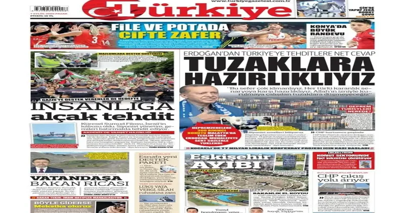 Erdoğan dan tehditlere net cevap: Tuzaklara hazırlıklıyız! 7 Eylül 2025 gazete manşetleri