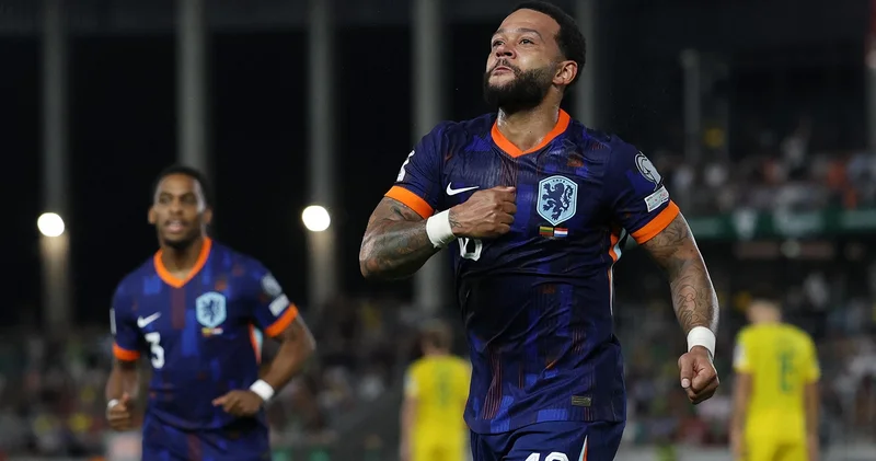 Memphis Depay ın rekor gecesinde Hollanda, Litvanya yı 3 golle devirdi