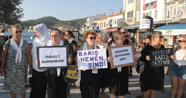 Foçalı kadınlardan İsrail protestosu İzmir Haberleri