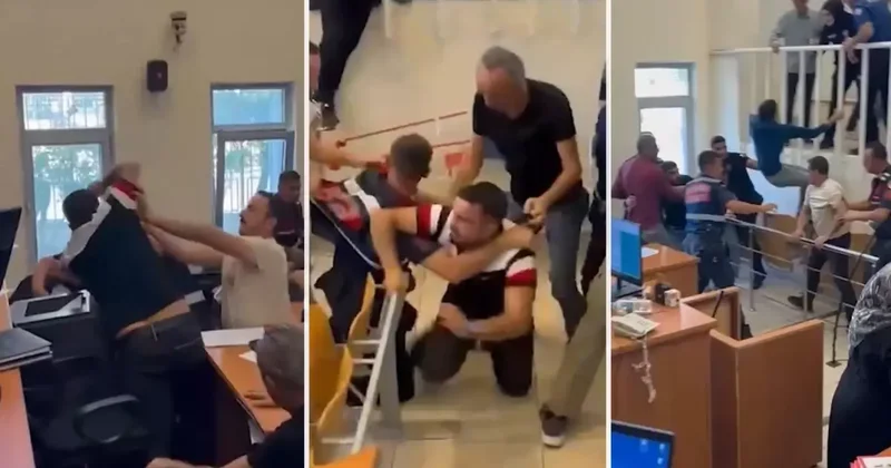 Diyarbakır Adliyesi nde duruşma salonu içerisinde kavga