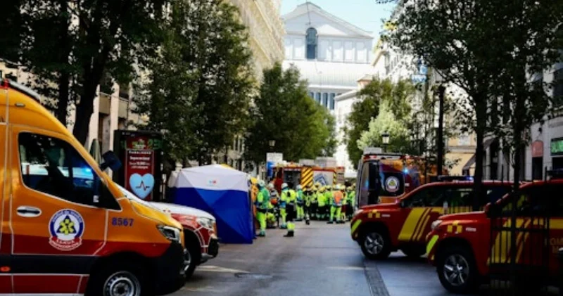 Madrid de bina çöktü: Yaralılar var