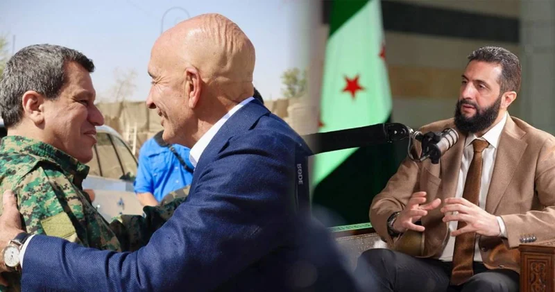 Ahmed Şara ile Mazlum Abdi ve Tom Barracak bir araya geldi