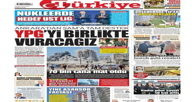 Ankara dan Şam a tam destek: Dikkat çeken YPG mesajı 7 Ekim gazete manşetleri