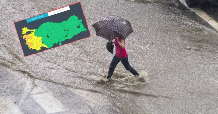 Meteoroloji uyardı: 4 il için turuncu, 16 il için sarı alarm! Çok kuvvetli geliyor: Sel ve su baskını tehlikesi