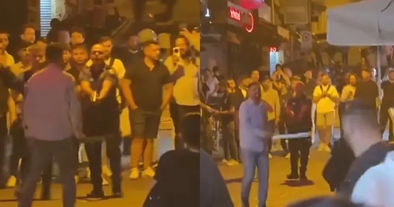 Yer İstanbul Beşiktaş! Mekanda eşime baktılar diyerek döner bıçağına sarıldı: O anlar kamerada!