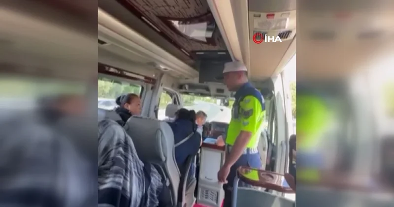 Bursa da yolcu minibüsüne trafik denetimi