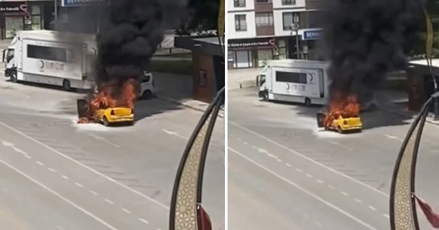 Çakmağı çakmasıyla araç alev topuna döndü: Canını zor kurtardı Elazığ Haberleri