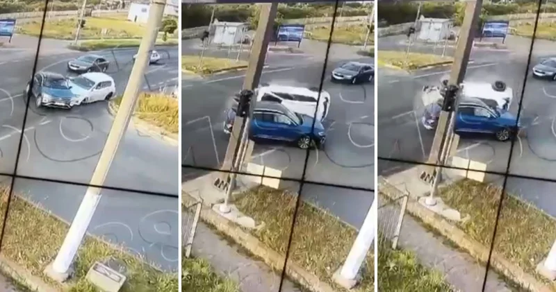 Kavşakta korkutan kaza: Takla attı metrelerce sürüklendi, 5 yaralı