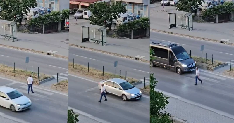 Yaya geçidinde şoke eden hareketler: Ne geçiyor ne gidiyor!