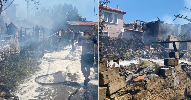 Kırklareli nde iki katlı evde çıkan yangında itfaiye eri yaralandı Kırklareli Haberleri