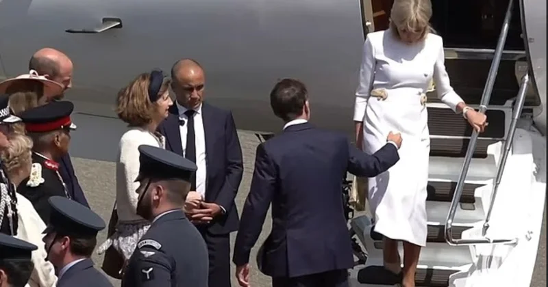 Eşi yüzüne bile bakmadı, Macron un eli havada kaldı Sözcü Gazetesi