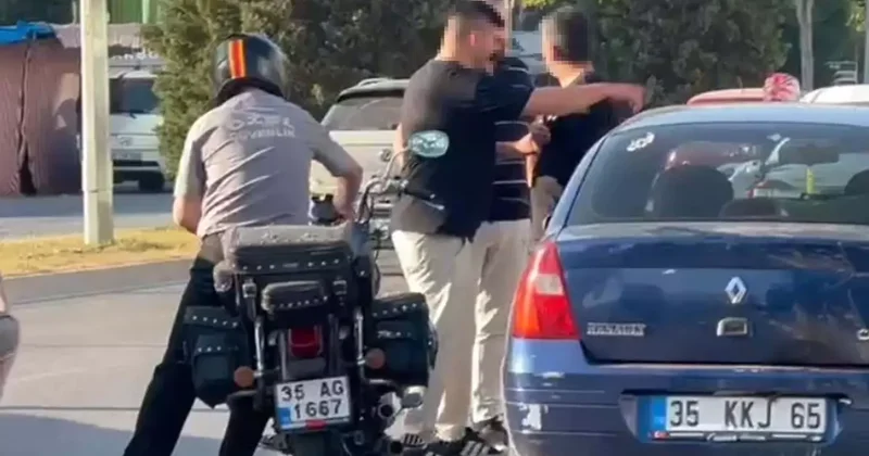 İzmir de Motosiklet Sürücüsüne Darbe