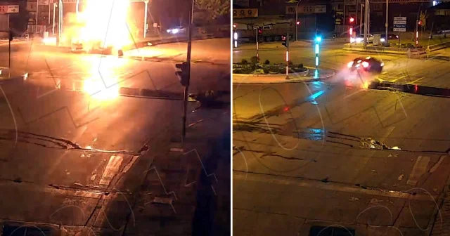 Beton bariyere çarpan otomobil cayır cayır yandı: Sürücü ağır yaralandı Kırıkkale Haberleri