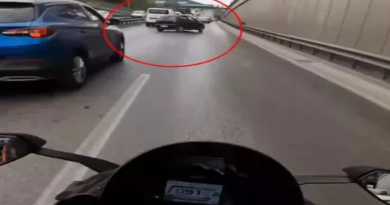 Yine şerit ihlali yine kaza! Motosiklet sürücüsü önüne kıran araca çarptı