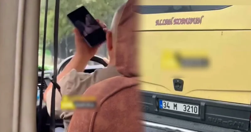 Minibüs şoförü yolcuların hayatını müstehcen video için hiçe saydı!