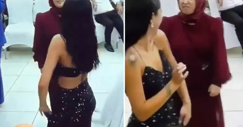 Kızının dans figürleri başörtülü anneyi çileden çıkardı