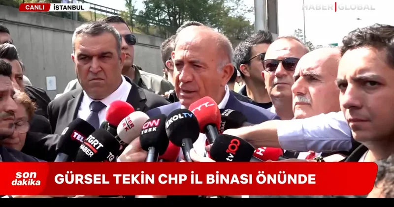 CHP İstanbul İl Başkanlığı önüne gelen Gürsel Tekin den açıklama: Kayyum belediyelerimizde