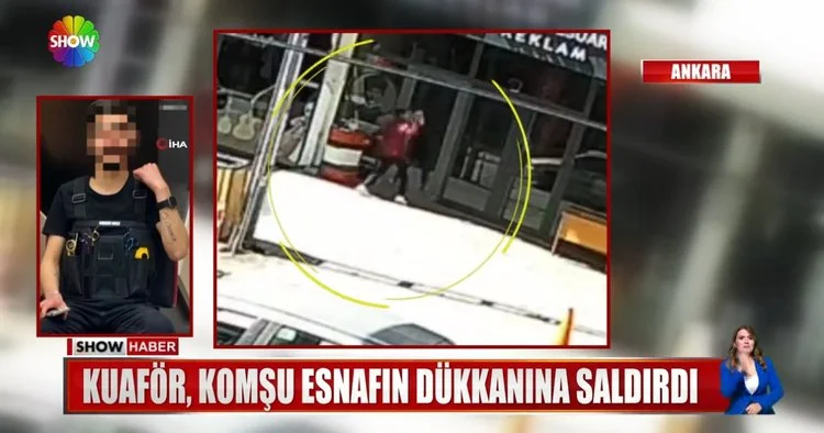 Kuaför komşu esnafın dükkanına saldırdı!