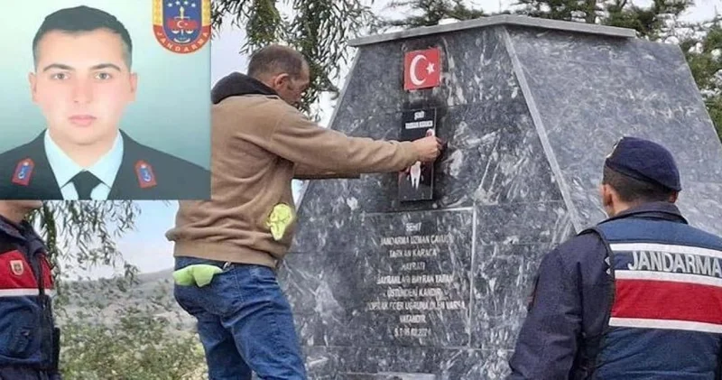 Şehidin hatırası ikinci kez hedef alındı: Türk bayrağını ve fotoğrafını söktüler