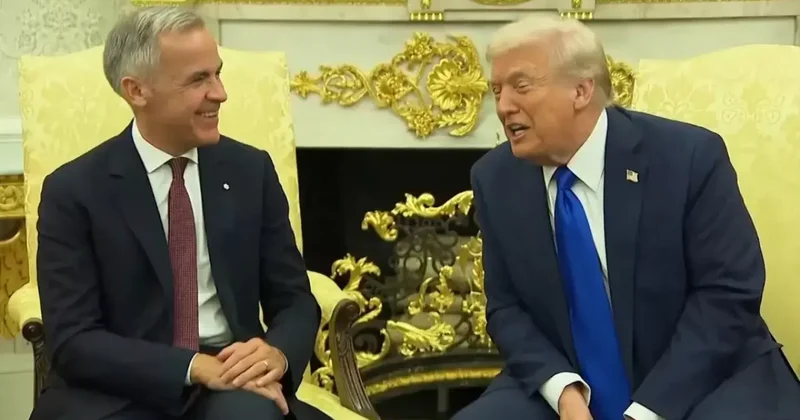 Trump tan Kanada Başbakanı Carney i şoke eden şaka: Tüm dünyanın önünde tekrar etti!