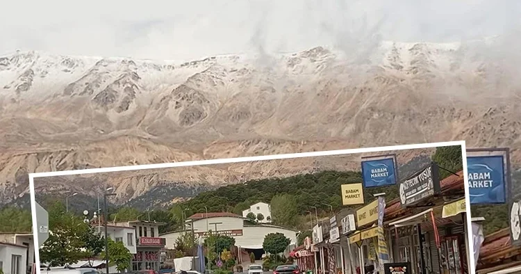 Bu görüntüler sıcağıyla meşhur ilimizden: Mevsimin ilk karı düştü