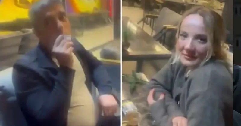 Görüntü Türkiye den: Kocasını kafede başka bir kadınla otururken yakaladı