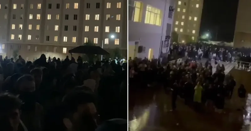 KYK yurdunda su krizi! Onlarca öğrenci protesto gösterisi düzenledi