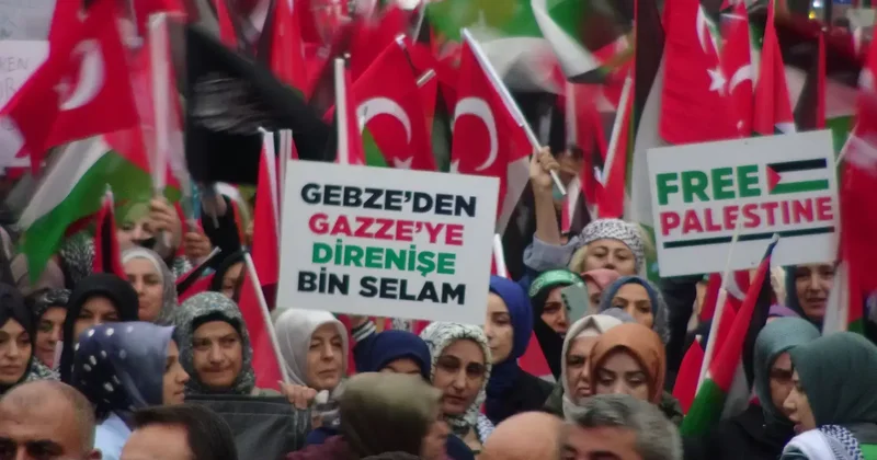 İsrail in Gazze’deki saldırıları Gebze de protesto edildi