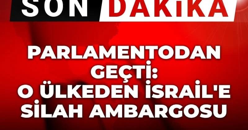 Son Dakika Parlamentodan geçti: O ülkeden İsrail e silah ambargosu
