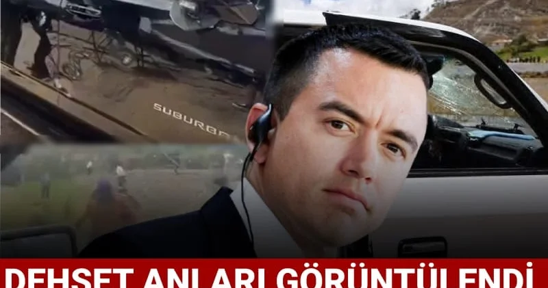 Dehşet görüntüleri ortaya çıktı! Ekvador lideri Noboa ya suikast girişimi