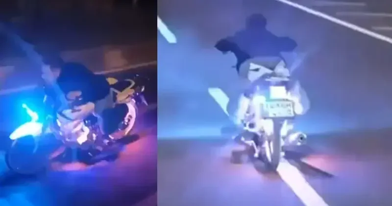 Motosikletini yüzüstü üzerine uzanarak kullanan sürücüye 49 bin TL ceza