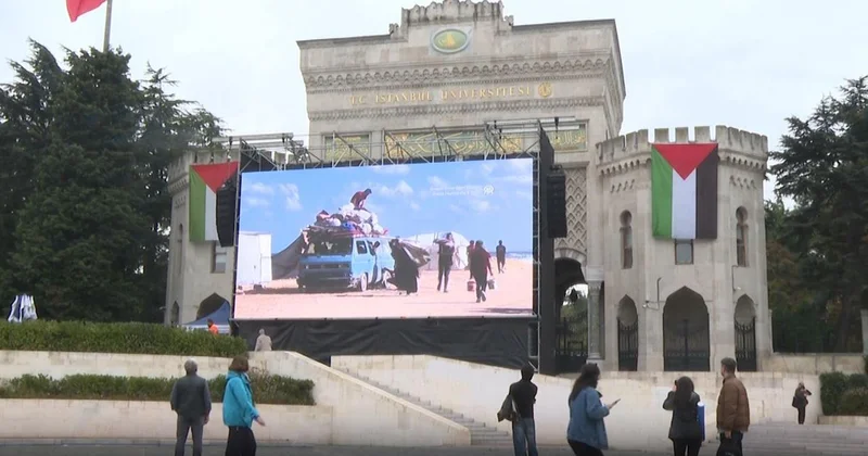 Gazze nin sesi İstanbul Üniversitesi nden yükseldi