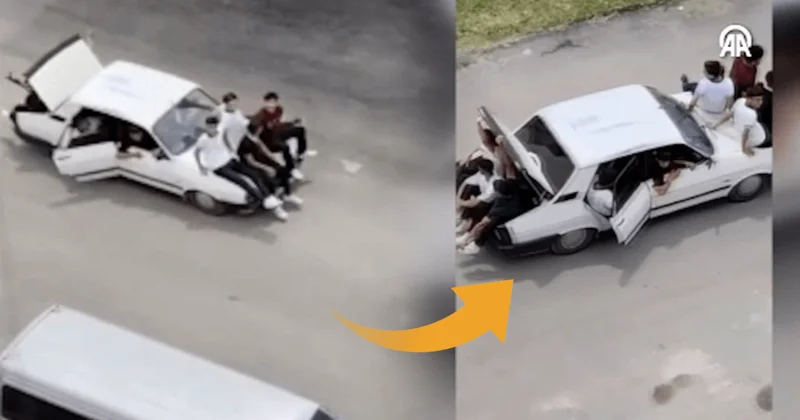 Adana şaşırtmaya devam ediyor: Bir otomobile 14 kişi bindiler Sözcü Gazetesi