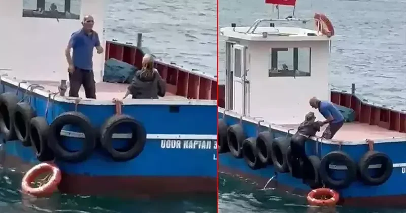 Kartal da vapurdan denize düşen kadını balıkçılar kurtardı