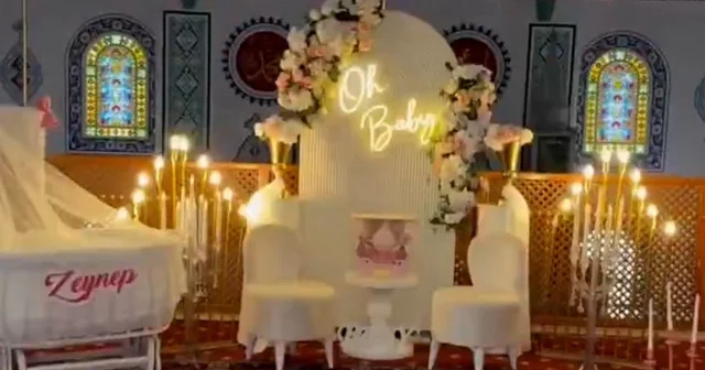 Kocaeli de skandal görüntüler: Camiyi baby shower etkinliği için kullandılar VİDEO İZLE