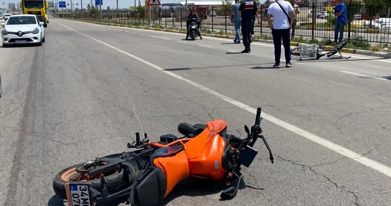 Aksaray da motosikletin çarptığı bisikletli ağır yaralandı