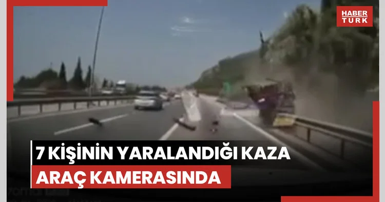 7 kişinin yaralandığı kaza araç kamerasında
