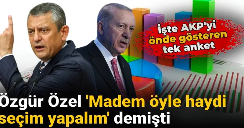 Özgür Özel Madem öyle haydi seçim yapalım demişti: İşte AKP yi önde gösteren tek anket