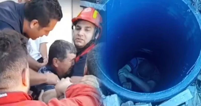 Kuyuya düşen işitme engelli kişi kurtarıldı: İtfaiye personeline sarılıp ağladı