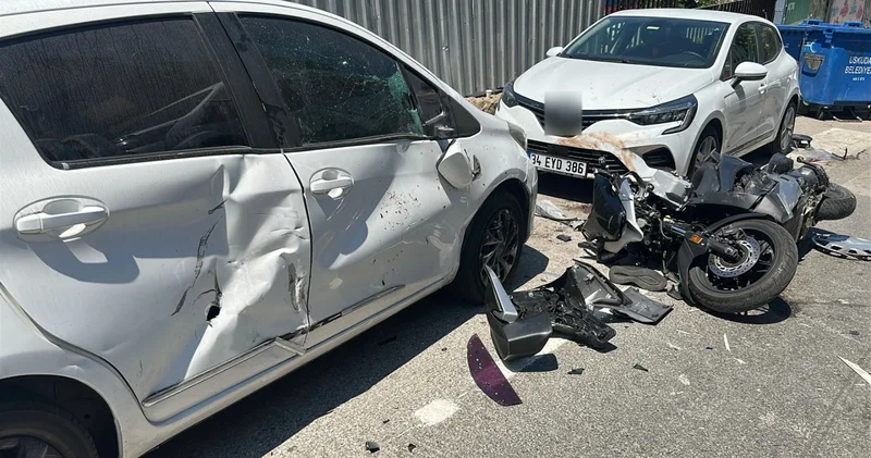 Üsküdar da feci kaza: Motosiklet sürücüsünün bacağı koptu
