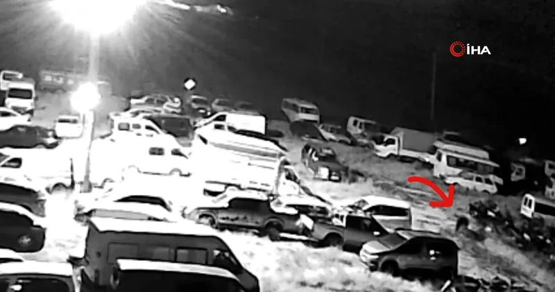 Yediemin otoparkından motosiklet hırsızlığı: O anlar güvenlik kamerasında