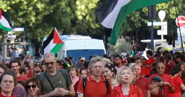 Paris ten Gazze ye Kırmızı Çizgi eylemi VİDEO İZLE