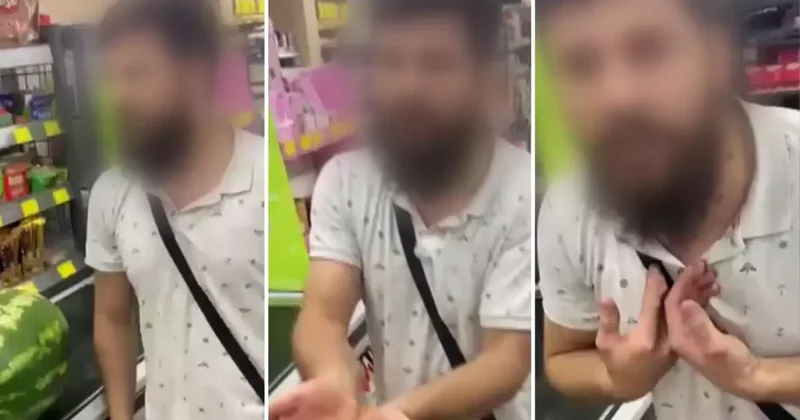 Çocuklu kadını markette taciz eden sapık gözaltına alındı