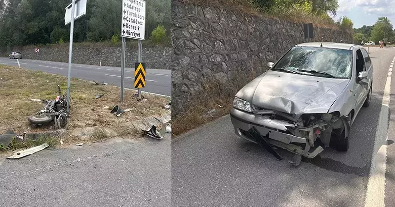 Karasu’da otomobille çarpışan elektrikli bisikletin sürücüsü öldü