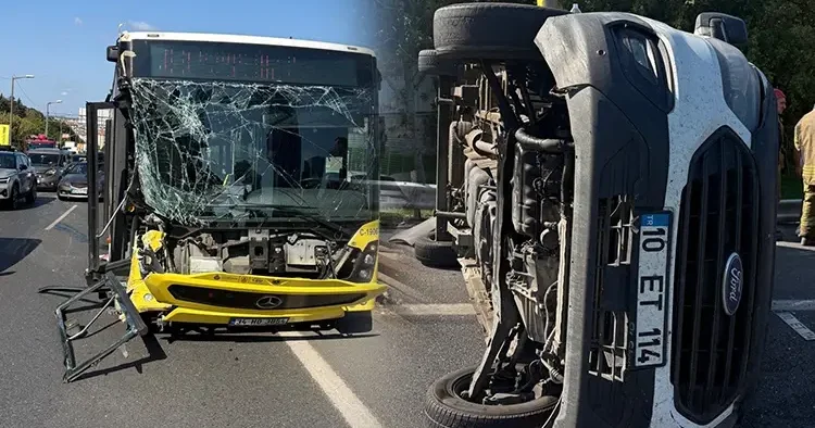 İETT otobüsü ile minibüs çarpıştı, yolcu yaralandı