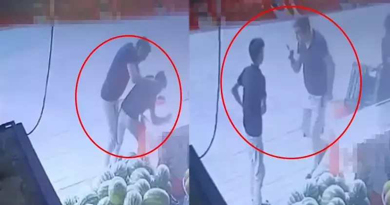Bekçi, market çırağını darbetti; o anlar kamerada