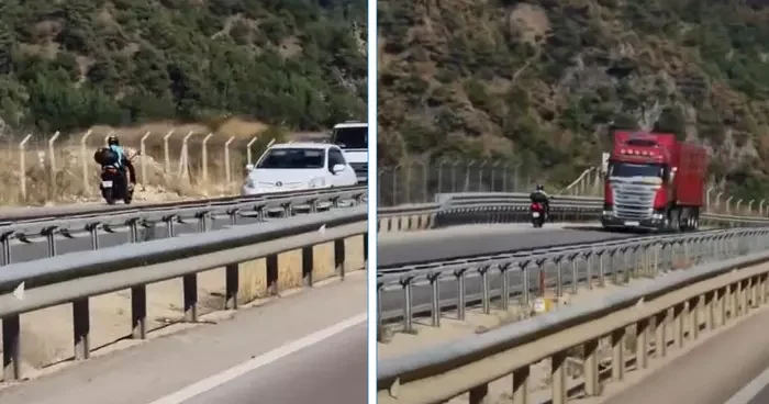 Kilometrelerce süren tehlikeli yolculuk kameraya yansıdı