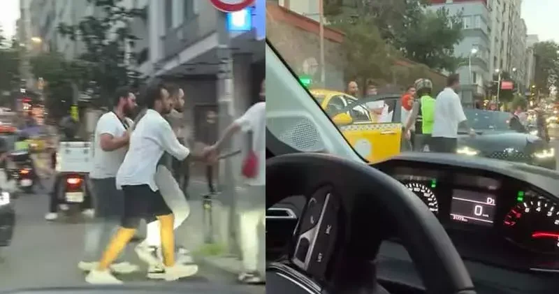 Nişantaşı’nda yol verme kavgasında sopayla kadının üzerine yürüdü