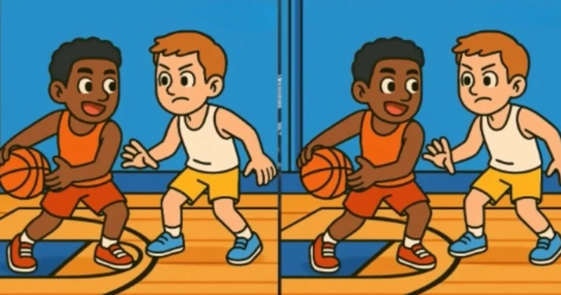 Rakibini bloklayan basketbol iki oyuncusu arasındaki 3 farkı sadece yüksek IQ su olanlar 14 saniyede buluyor